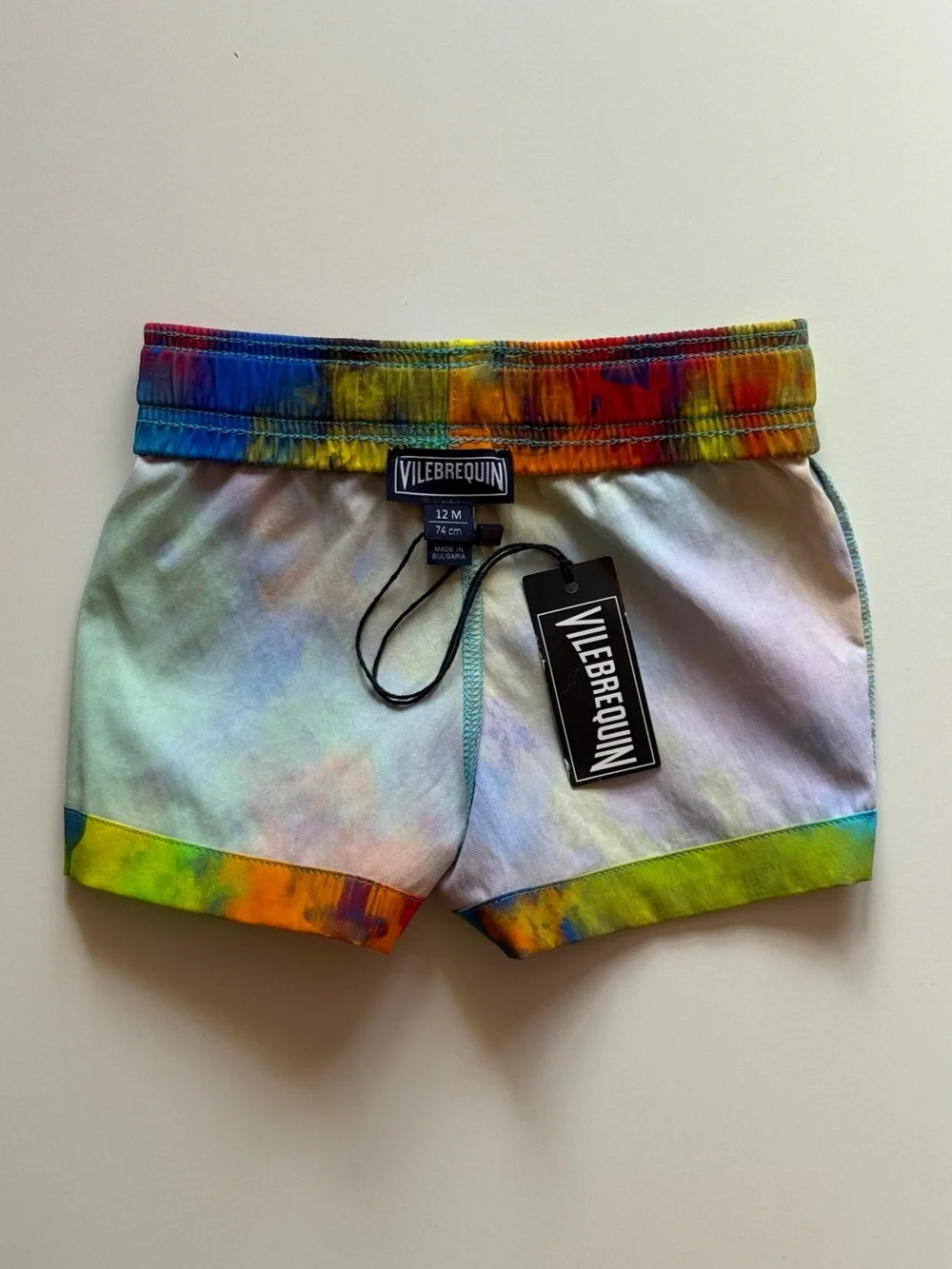 Vilebrequin Baby Boy Bambi Bleu Batik Holi Party Swim Trunks - Size 12M